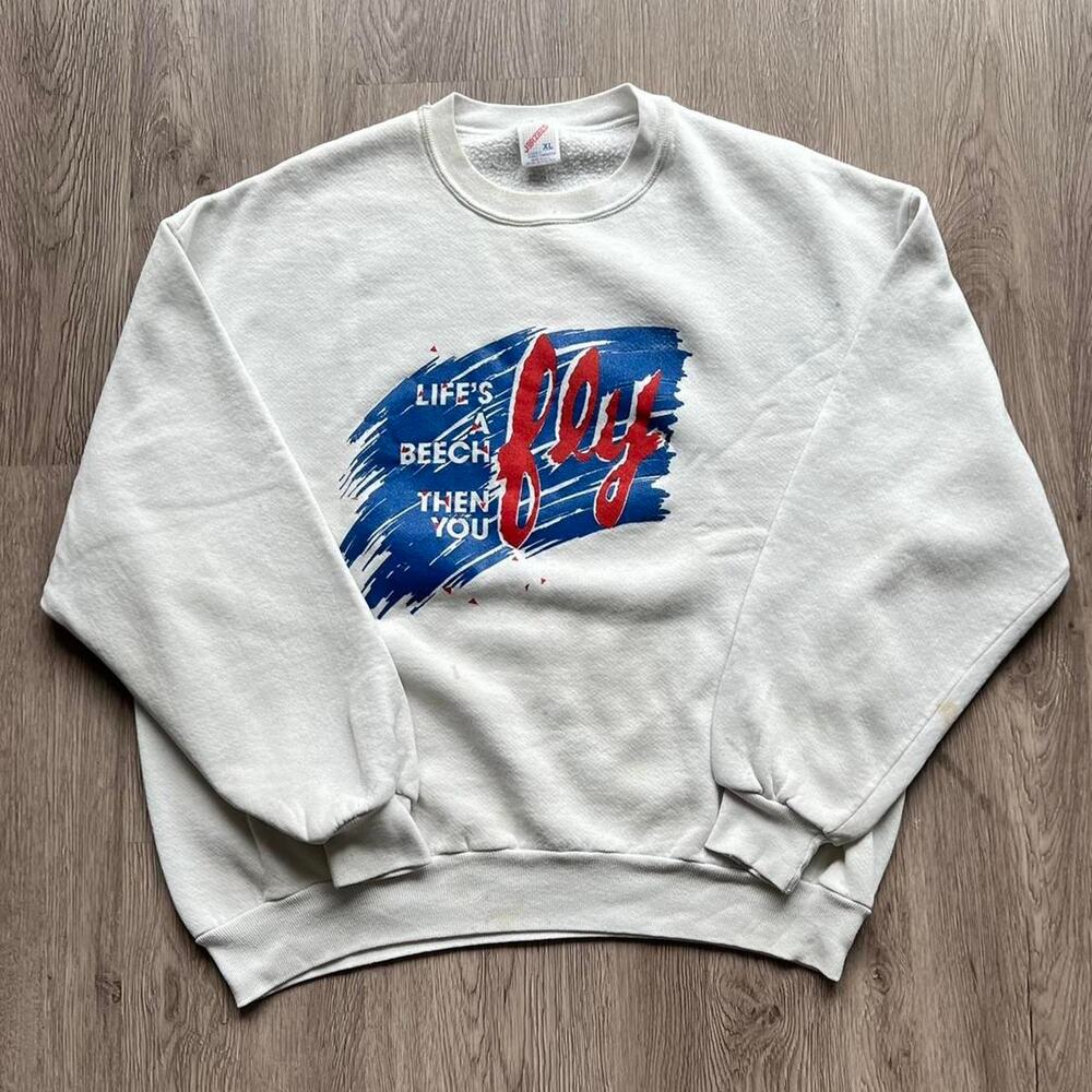 Vintage 90s jerzees white graphic sweatshirt